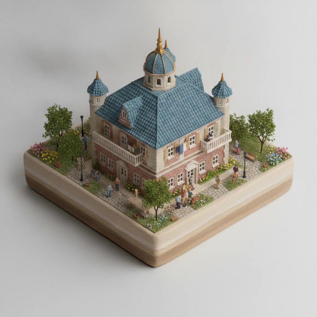 A Manor of Blue Roofs and Spires