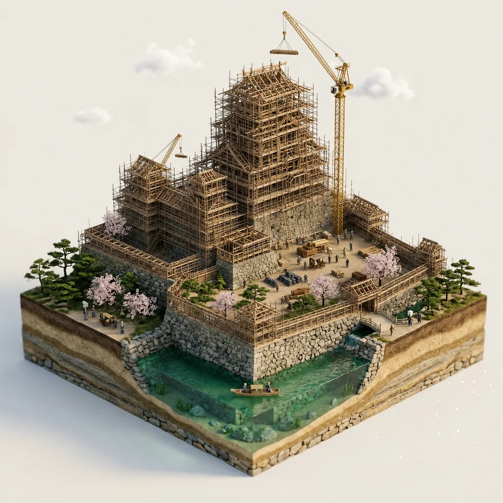 Himeji Castle — Upper framework
